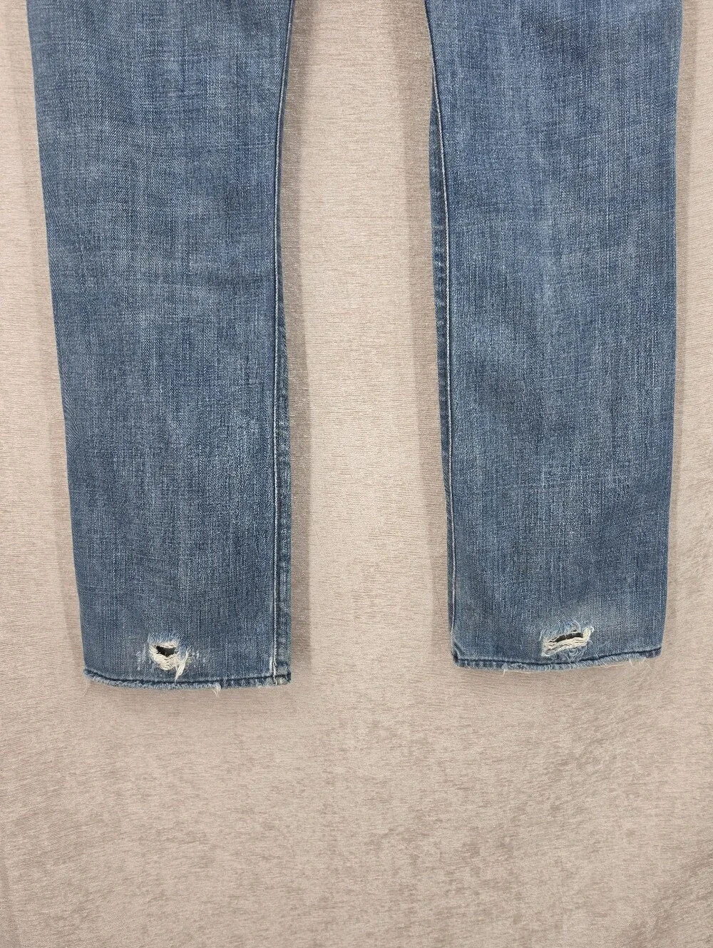 Ralph Lauren Vintage Mercer Jeans Thrashed Distressed Button Fly Denim